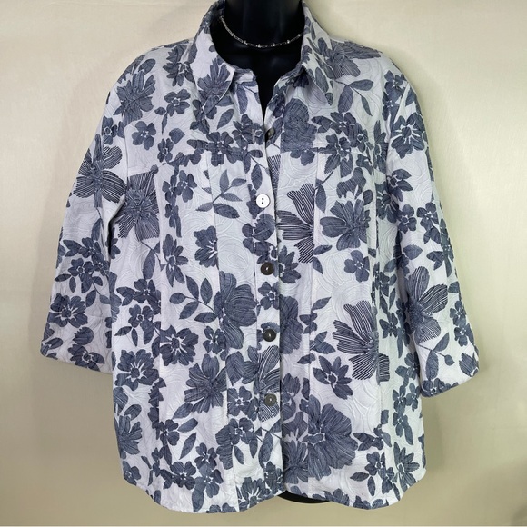 Drapers & Damon’s Vintage Inspired Women’s Button Down Floral Jacket Size XL - Picture 4 of 13